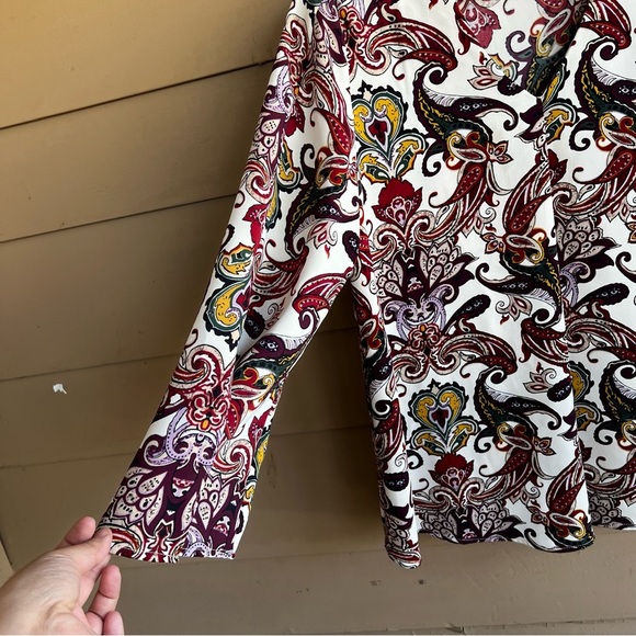 Chicos Paisley Split-Sleeve Top - Size Small - Boho Business Casual - Picture 4 of 7